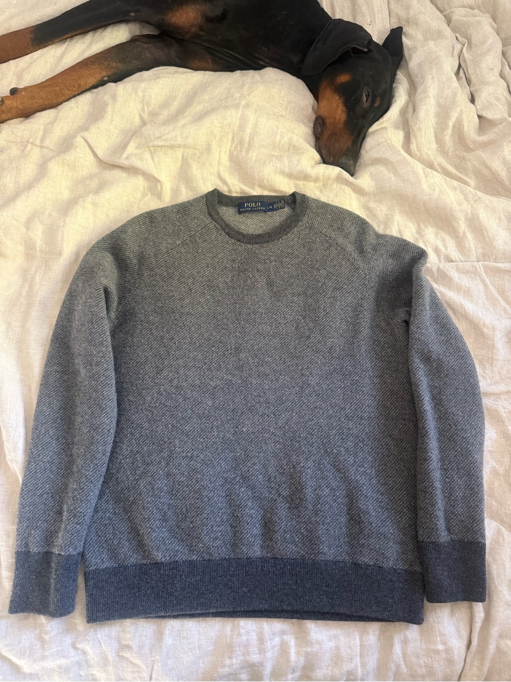 Polo by Ralph Lauren Heather Gray Crewneck Wool Sweater